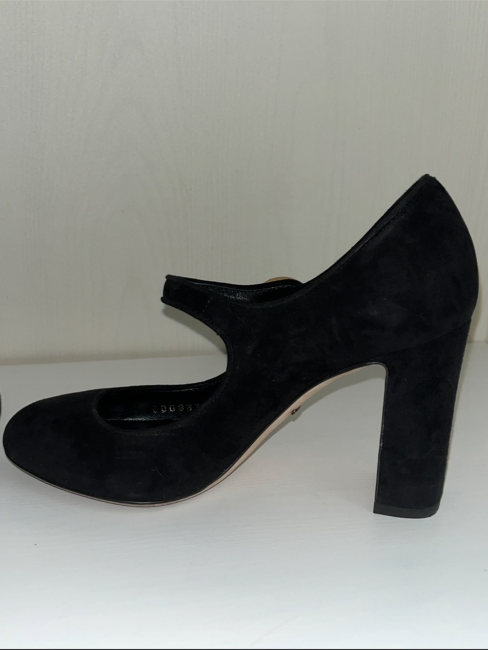 Dolce & Gabbana Black Suede Mary Jane Pumps with Gold Button 5.5 - Picture 13 of 16